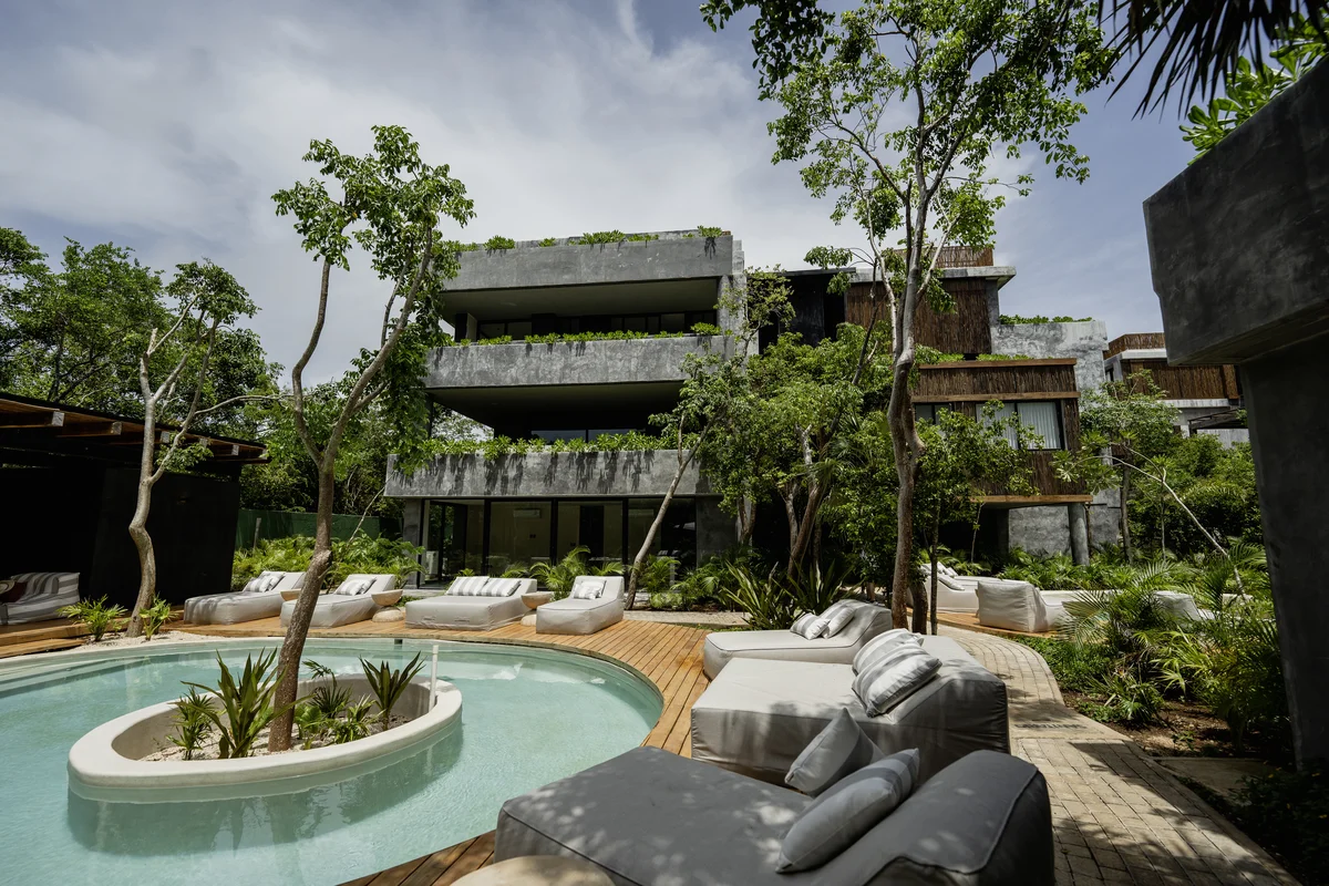 Image of Swimming Pool at Humana, featuring Resort Style Pool, Modern Architecture.