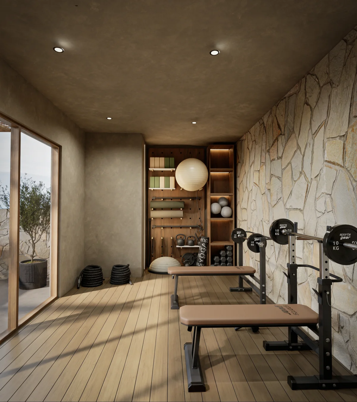 Image of Gym at Suutuk, featuring Home Gym, Fitness Center.