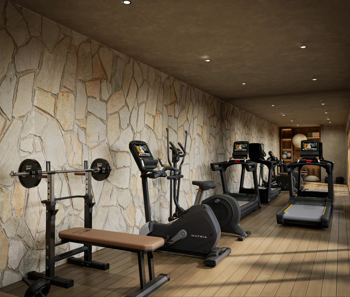 Image of Gym at Suutuk, featuring Fitness Center, Building Gym.