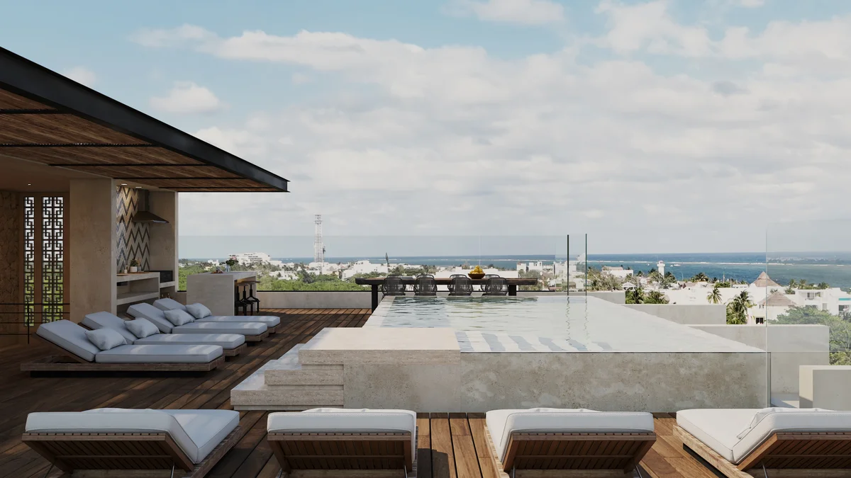 Image of Swimming Pool at Piedra de Mar, featuring Rooftop Terrace, Infinity Pool.