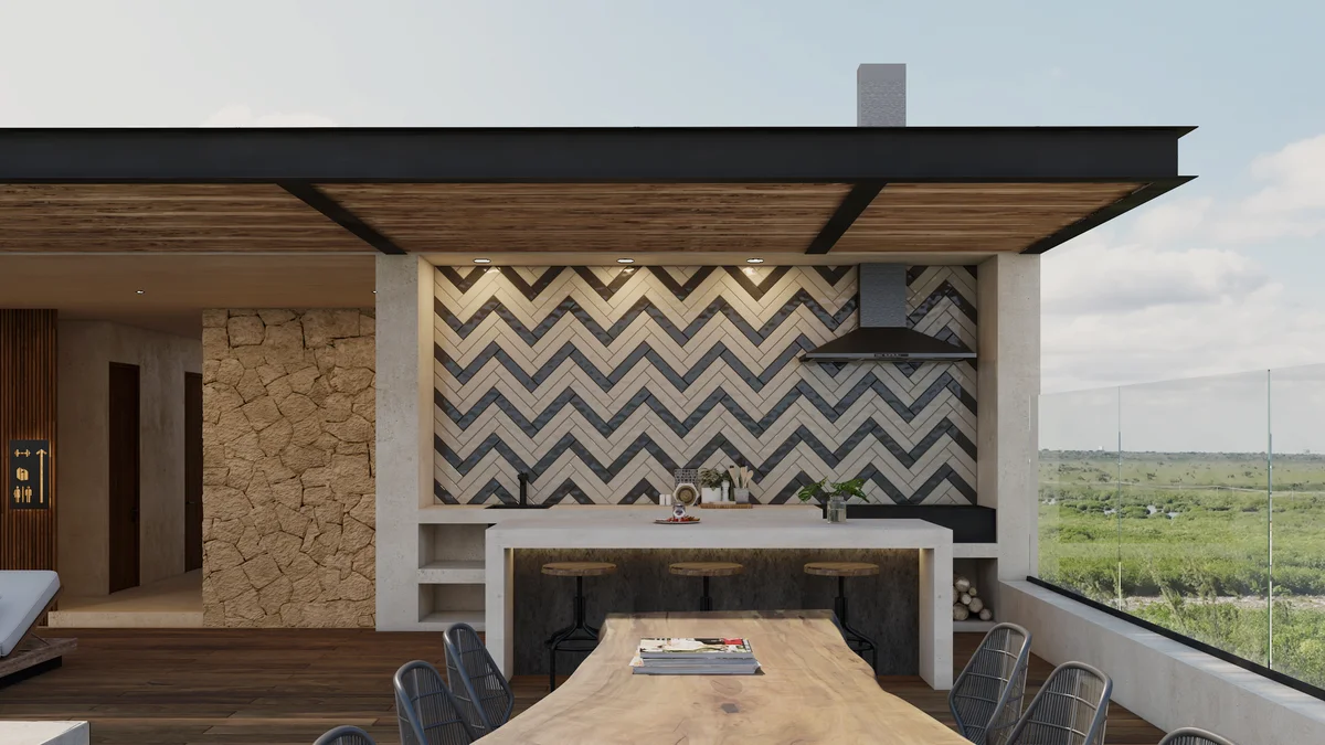 Image of Rooftop Terrace at Piedra de Mar, featuring Rooftop Terrace, Outdoor Kitchen.