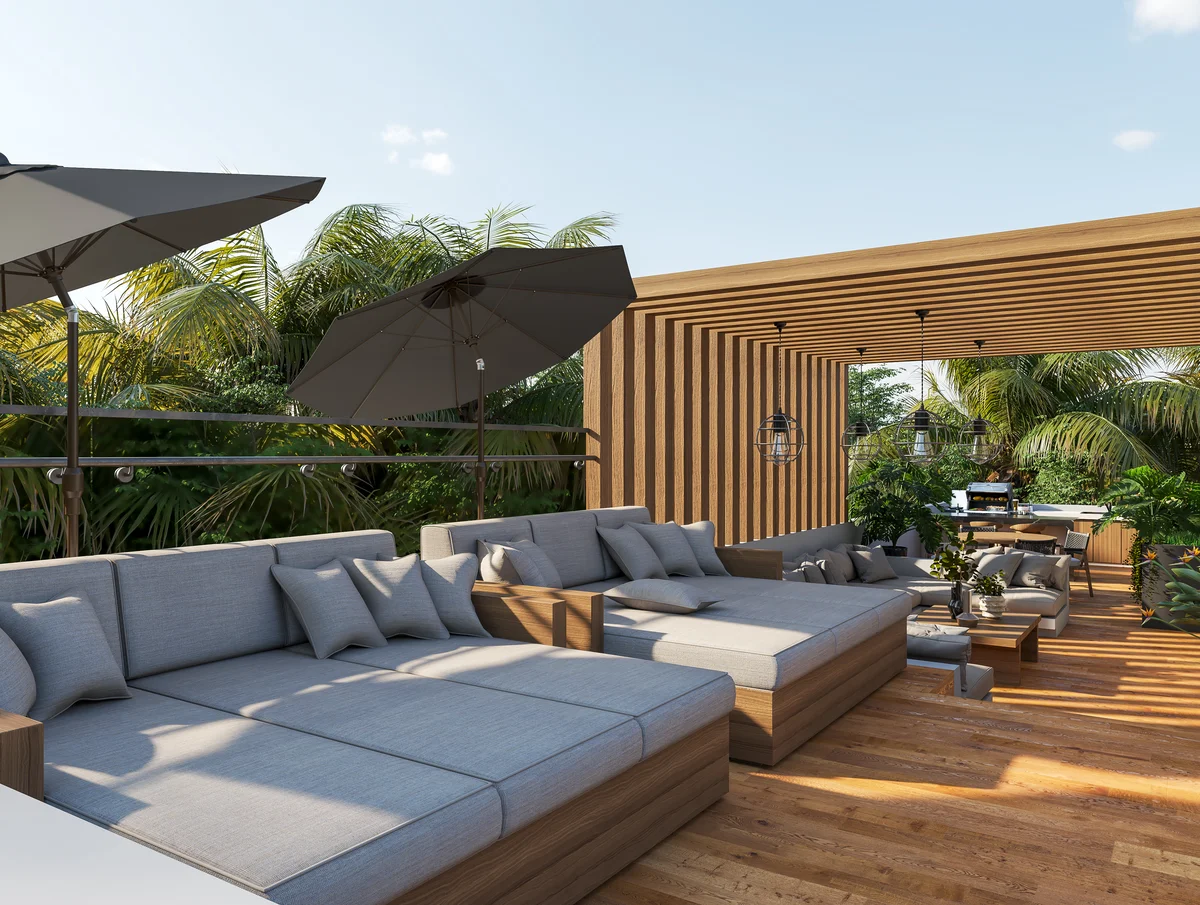 Image of Rooftop Terrace at Mya Diamond 64st, featuring Rooftop Terrace, Outdoor Lounge.