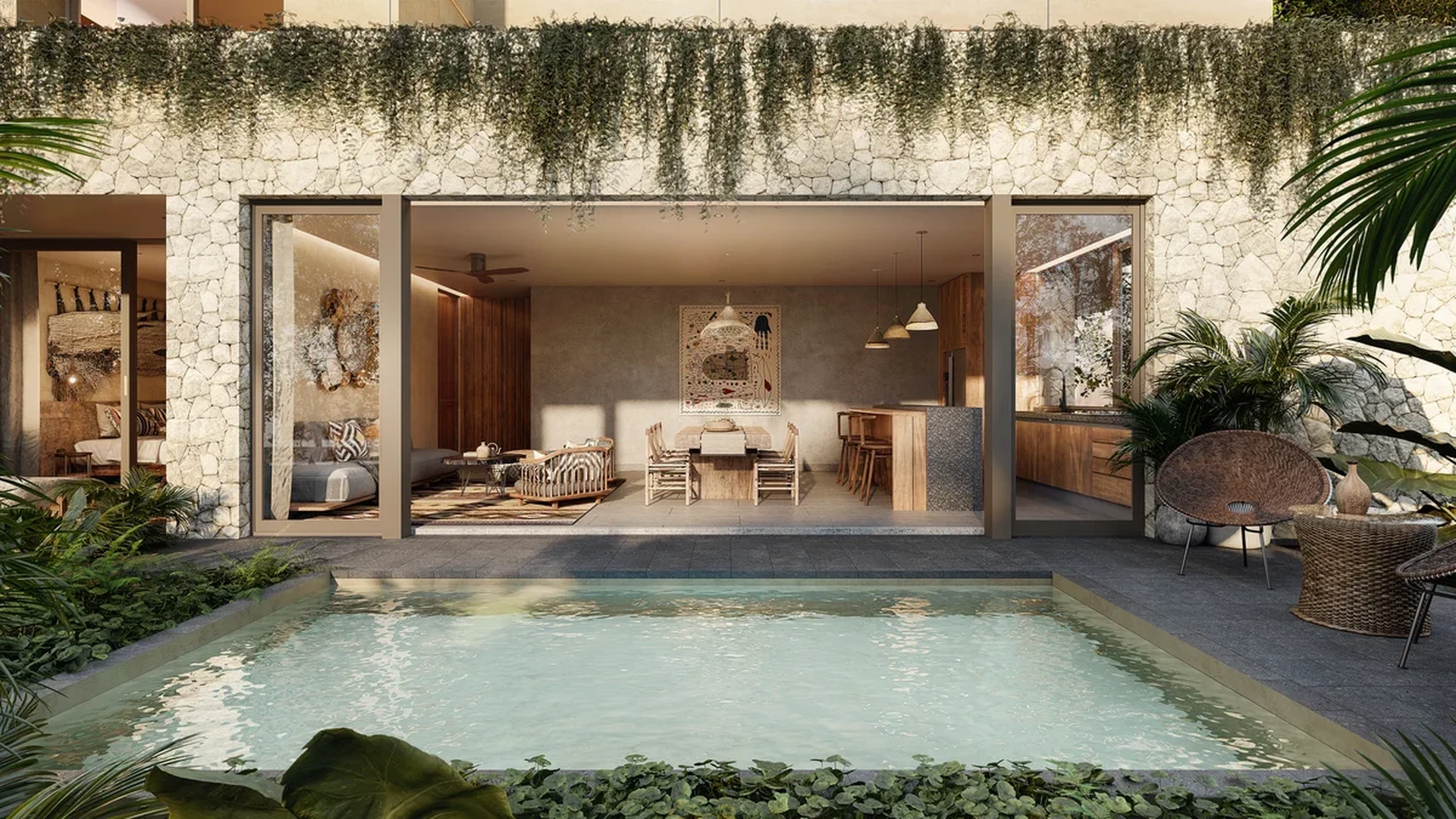 Image of Swimming Pool at Mestiza 15, featuring Private Pool, Indoor-Outdoor Living.