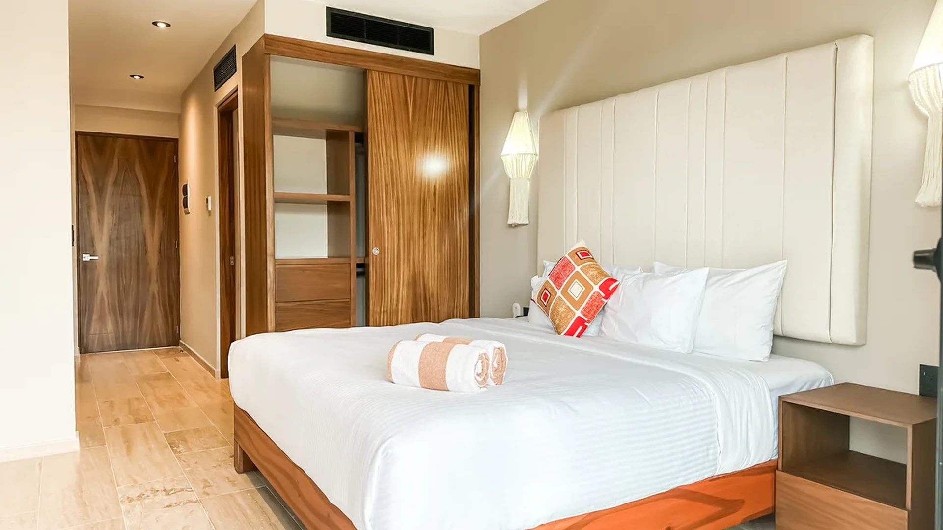 View of Bedroom at Tuk Hacienda, showcasing Modern Bedroom, King Size Bed.