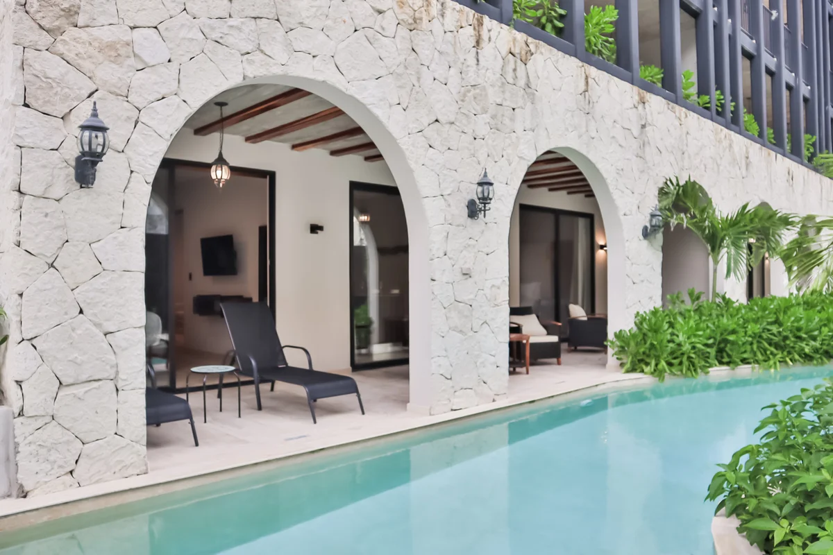 Image of Swimming Pool at Tuk Hacienda, featuring Swim-Up Room, Poolside Patio.