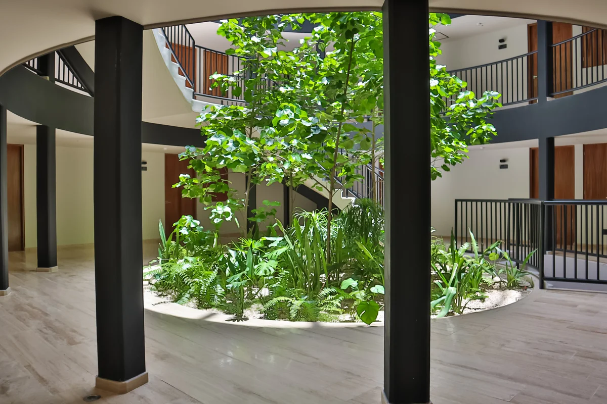 Image of Garden at Tuk Hacienda, featuring Interior Courtyard, Modern Architecture.
