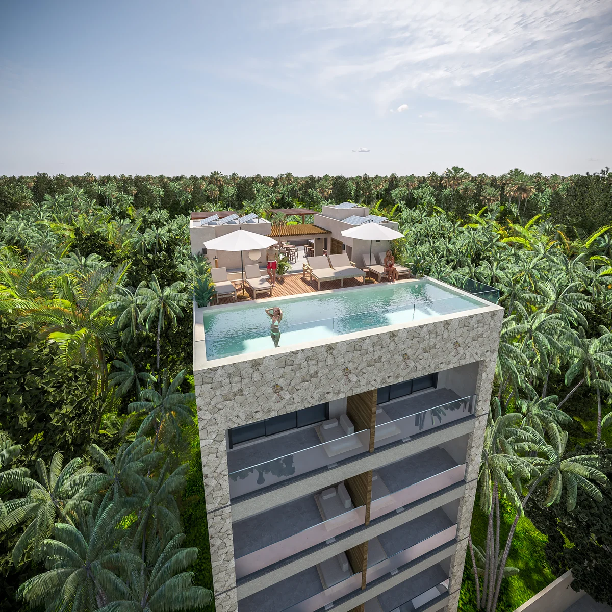 Image of Swimming Pool at Nativo, featuring Rooftop Pool, Jungle View.