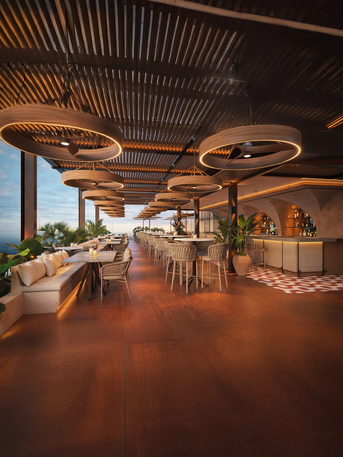 Image of Rooftop Terrace at Inna Condos, featuring Rooftop Bar, Ocean View Lounge.