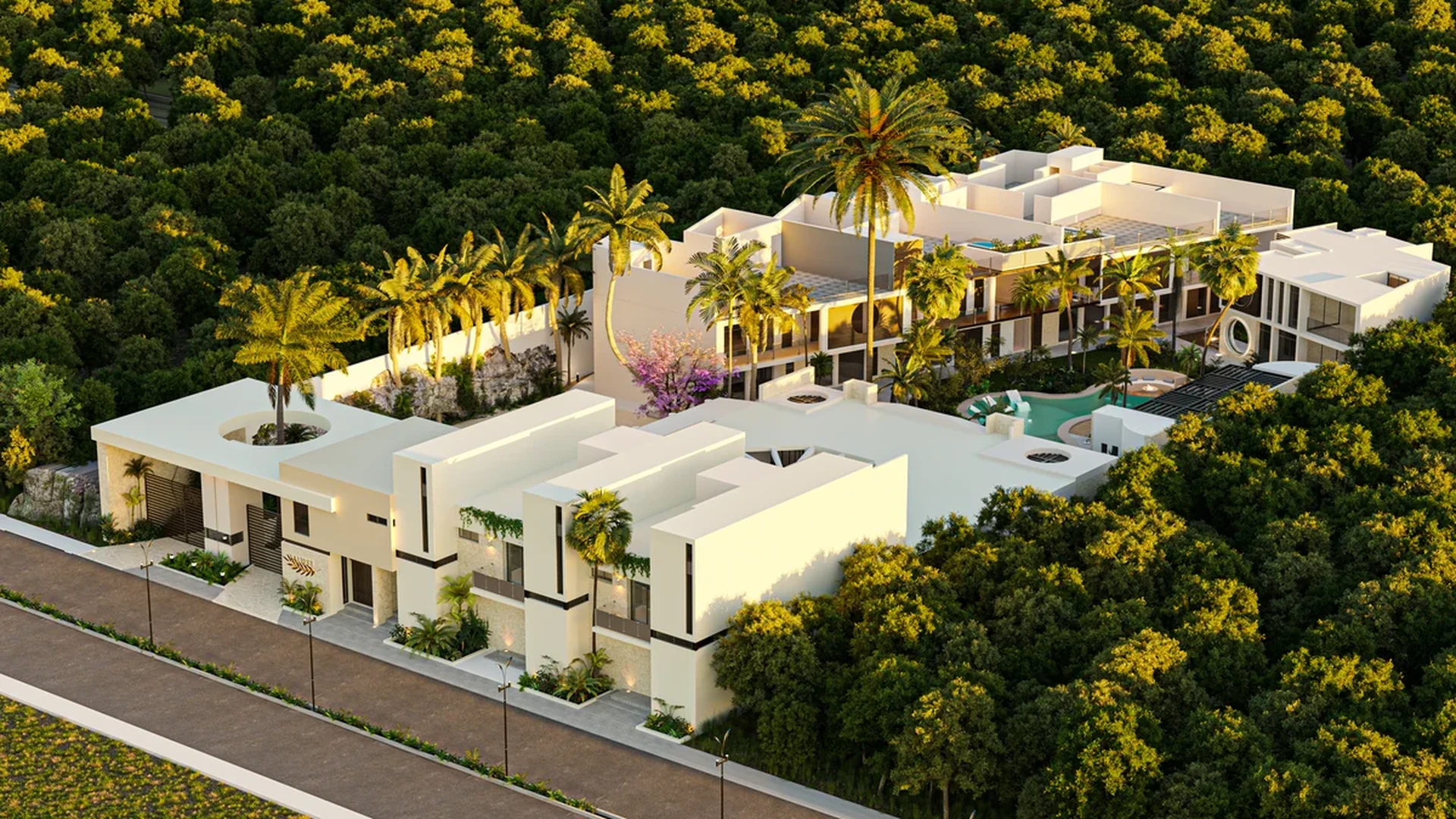 Image of Swimming Pool at Laurel, featuring Aerial View, Modern Architecture.