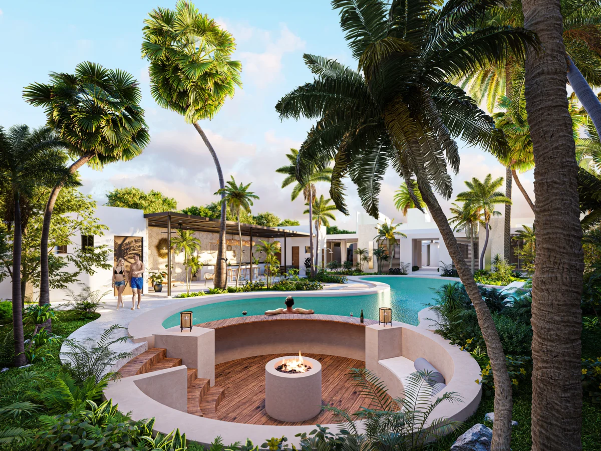 Image of Swimming Pool at Laurel, featuring Luxury Swimming Pool, Tropical Landscaping.