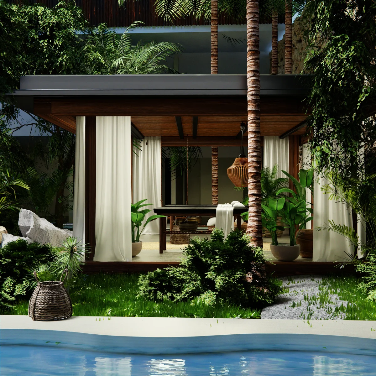 Image of Swimming Pool at Hunab Ku Sanctuary, featuring Luxury Spa, Private Cabana.