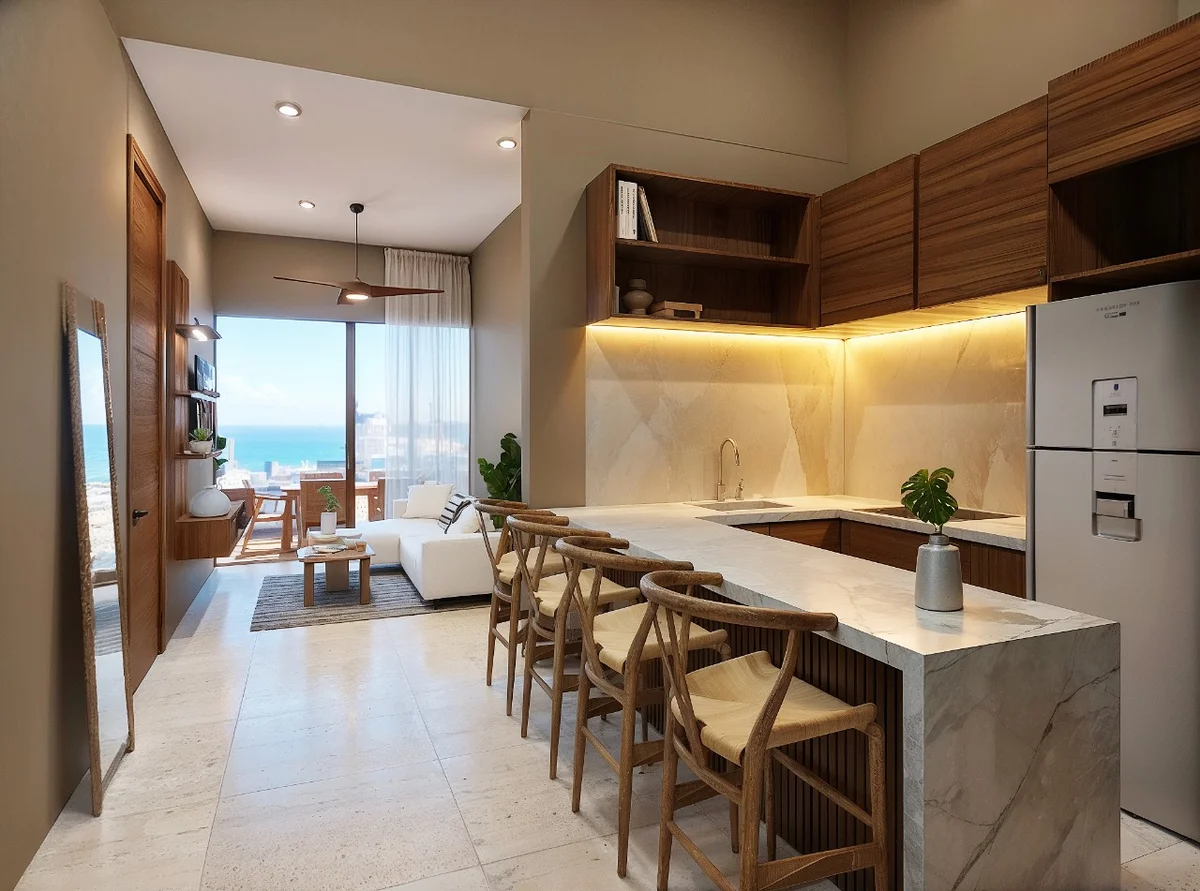 Image of Ocean View at Alux 33, featuring Open Concept Living, Modern Kitchen.