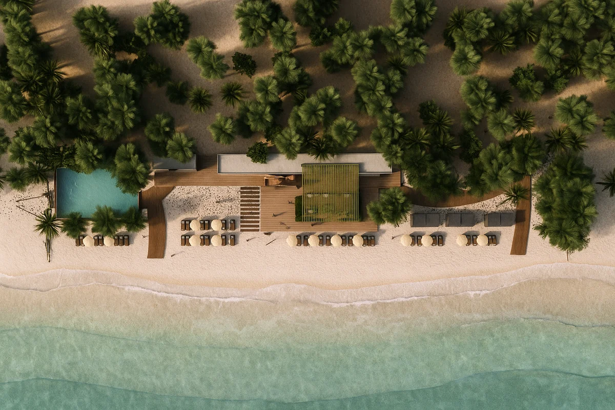 Image of Swimming Pool at Alux 33, featuring Aerial View, Beachfront Property.