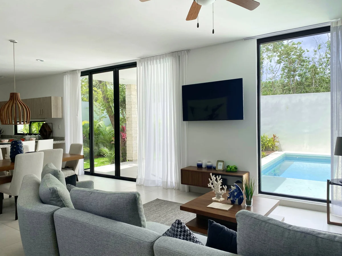 Image of Swimming Pool at Palmara, featuring Modern Living Room, Open Concept Living.