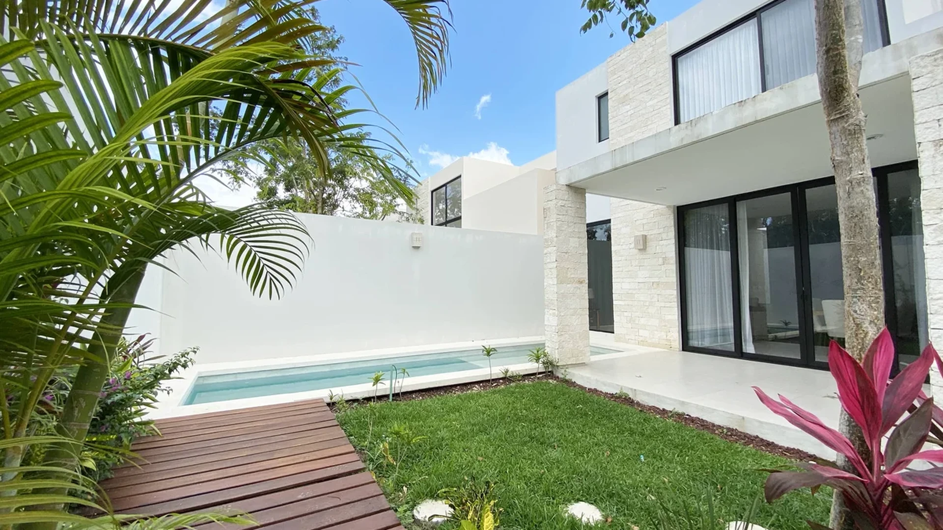 Image of Swimming Pool at Palmara, featuring Modern House, Backyard Garden.
