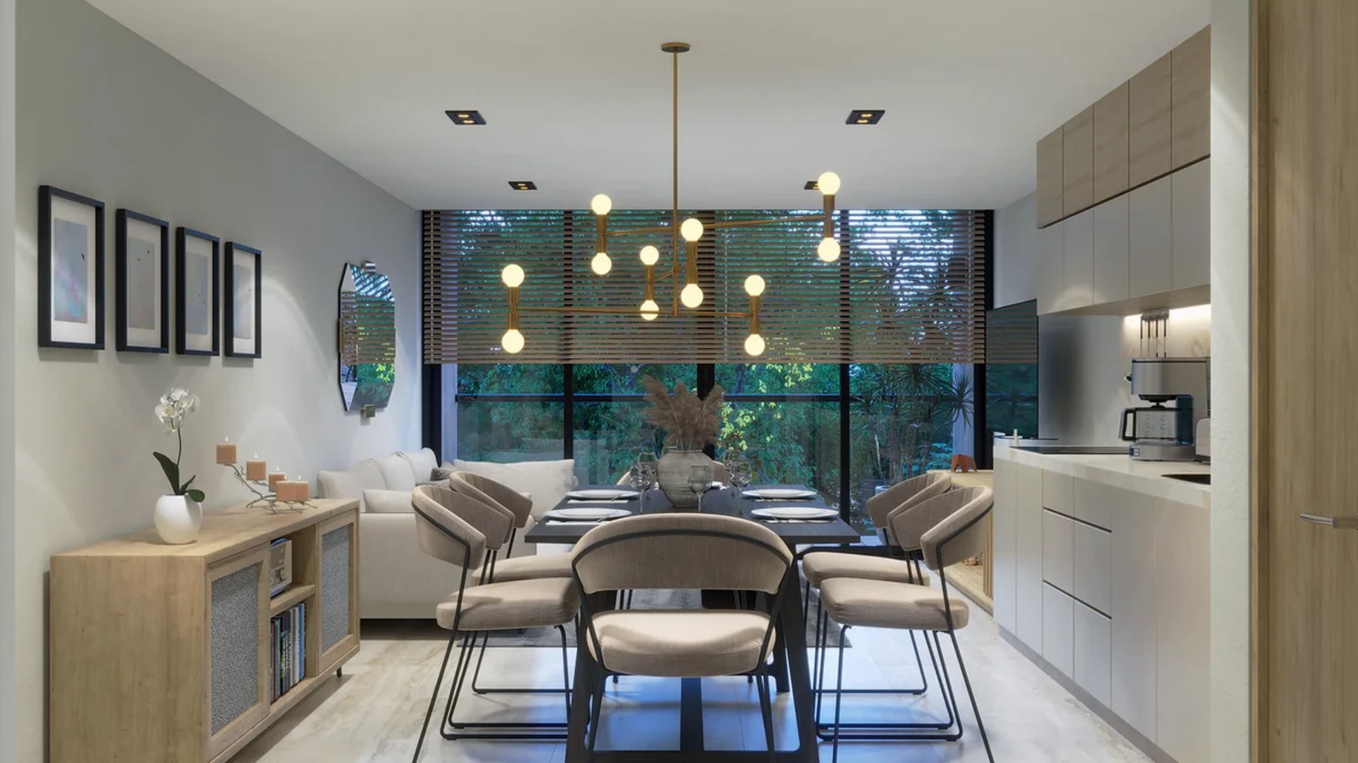 Image of Garden at Distrito Playa, featuring Open Concept Living, Modern Dining Room.