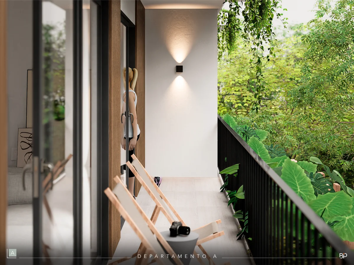 View of Private Balcony at Okom, showcasing Nature View, Outdoor Living.