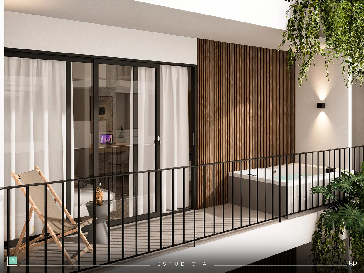 Image of Jacuzzi at Okom, featuring Private Balcony, Jacuzzi.