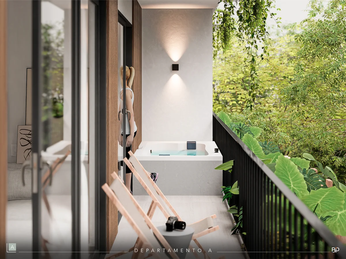 Image of Jacuzzi at Okom, featuring Private Balcony, Jacuzzi.