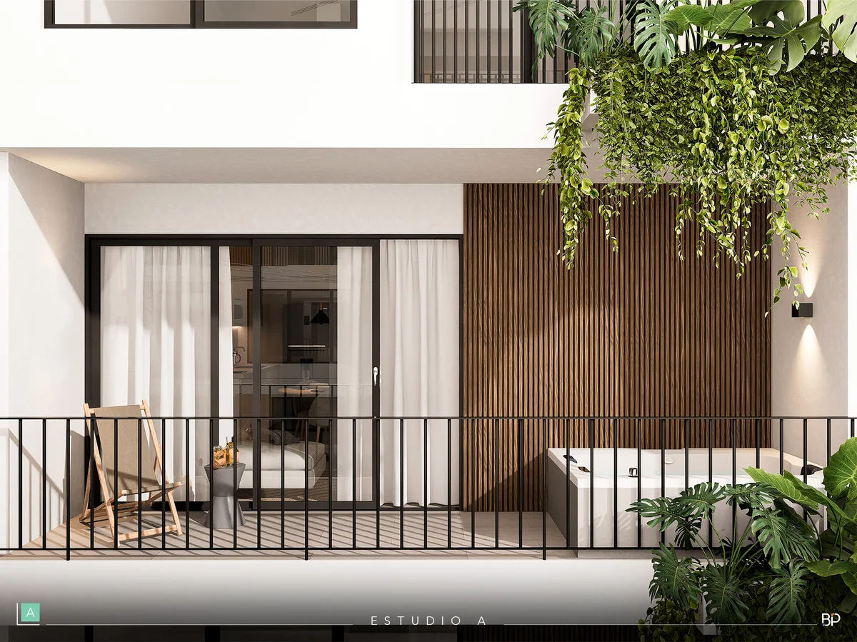 Image of Jacuzzi at Okom, featuring Modern Balcony, Private Jacuzzi.