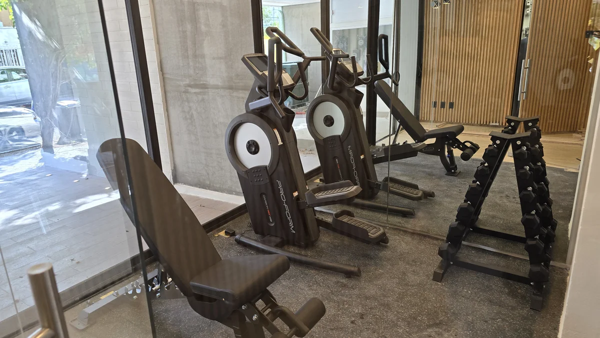 Image of Gym at Blu 38, featuring Fitness Center, Building Gym.