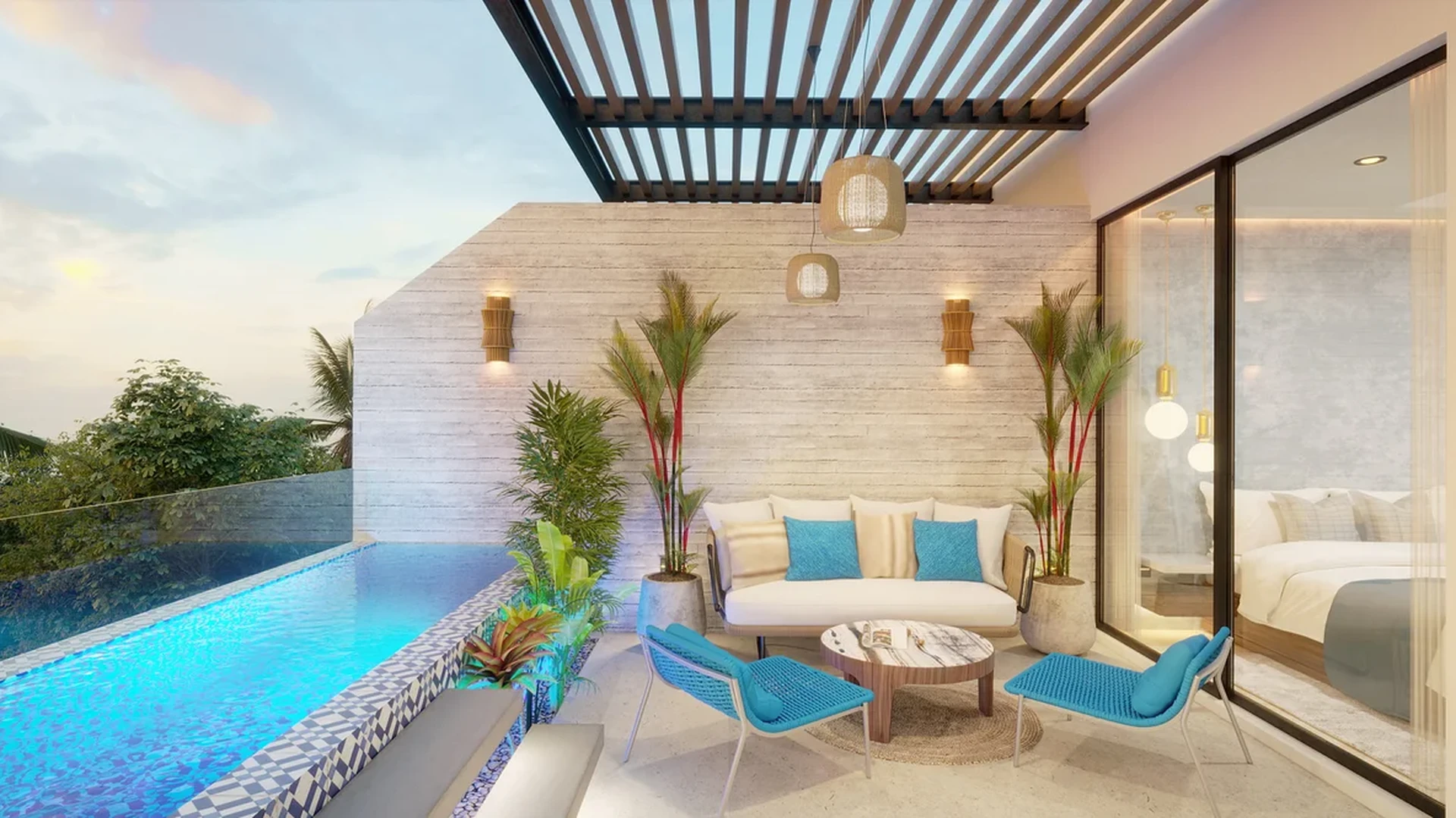 Image of Swimming Pool at Blu 38, featuring Private Plunge Pool, Luxury Terrace.
