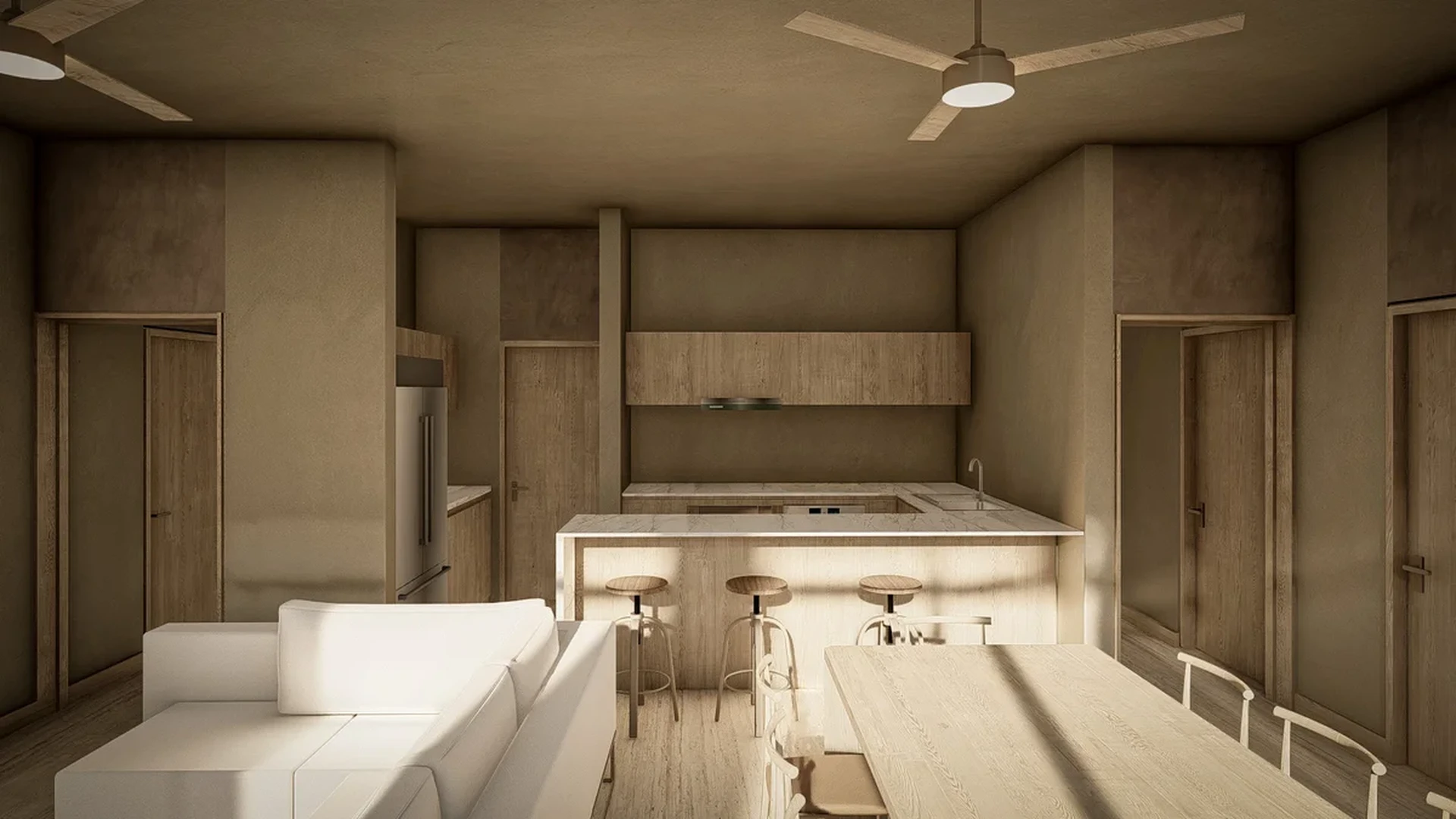 View of Open Concept Living at Ceiba, showcasing Modern Kitchen, Kitchen Island.