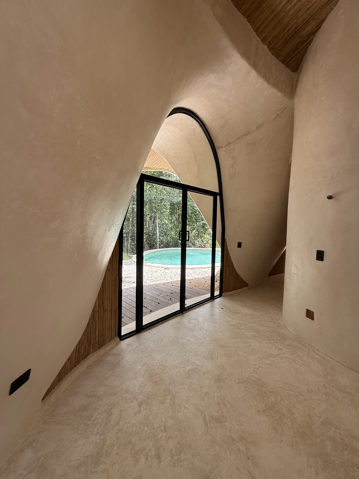 Image of Swimming Pool at Green Dream, featuring Unique Architecture, Indoor-Outdoor Living.