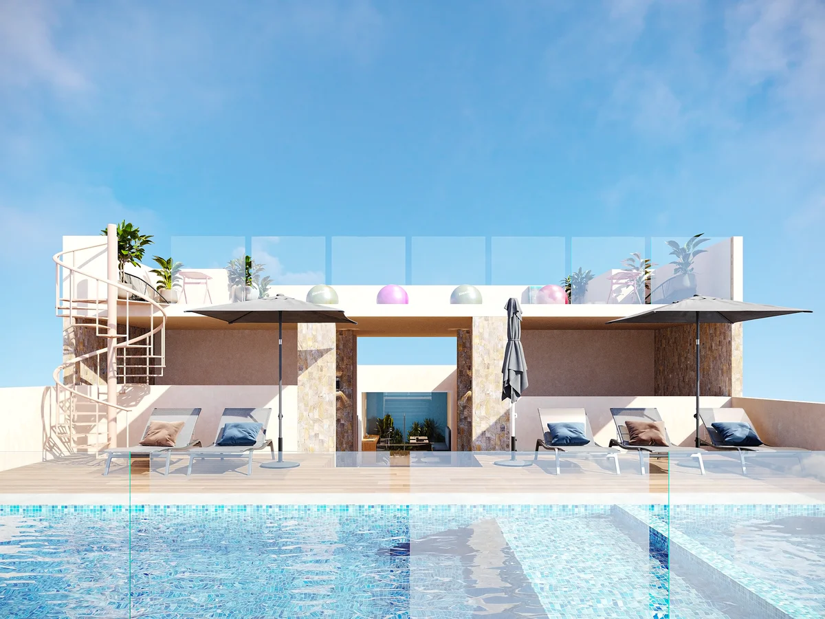 Image of Swimming Pool at Kalani 25, featuring Rooftop Pool, Sundeck.