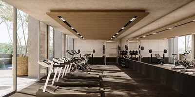 Image of Gym at Constelada, featuring Fitness Center, Modern Gym.