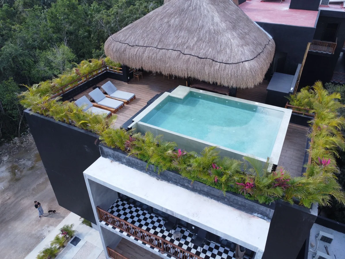 Image of Swimming Pool at Hoja Santa, featuring Rooftop Pool, Jungle View.