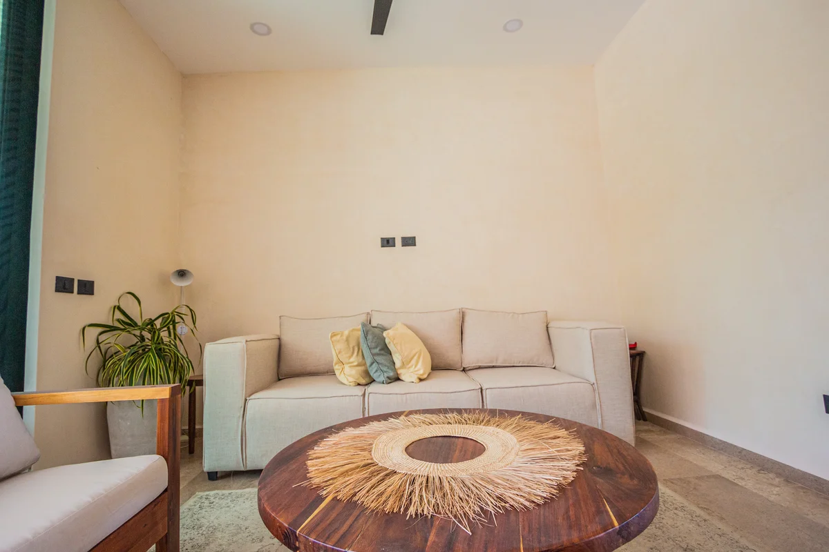 View of Living Room at Habaneros, showcasing Modern Interior, Neutral Decor.