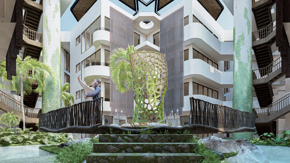 Image of Lobby at Ixchel, featuring Modern Architecture, Luxury Living.