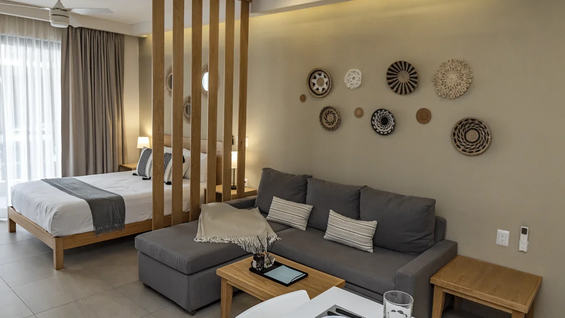 View of Studio Apartment at Levitat 20, showcasing Open Concept Living, Modern Decor.