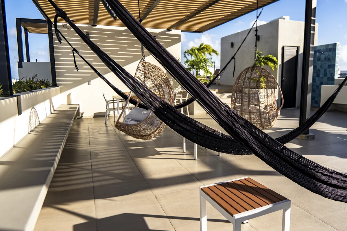 Image of Rooftop Terrace at Levitat 20, featuring Rooftop Terrace, Outdoor Lounge.