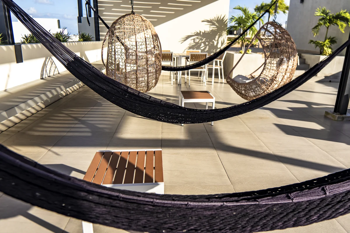 Image of Rooftop Terrace at Levitat 20, featuring Rooftop Terrace, Outdoor Lounge.