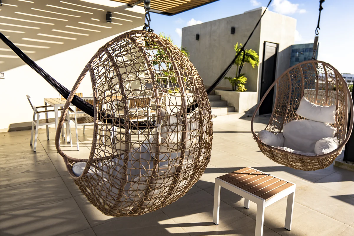 Image of Rooftop Terrace at Levitat 20, featuring Rooftop Terrace, Outdoor Lounge.