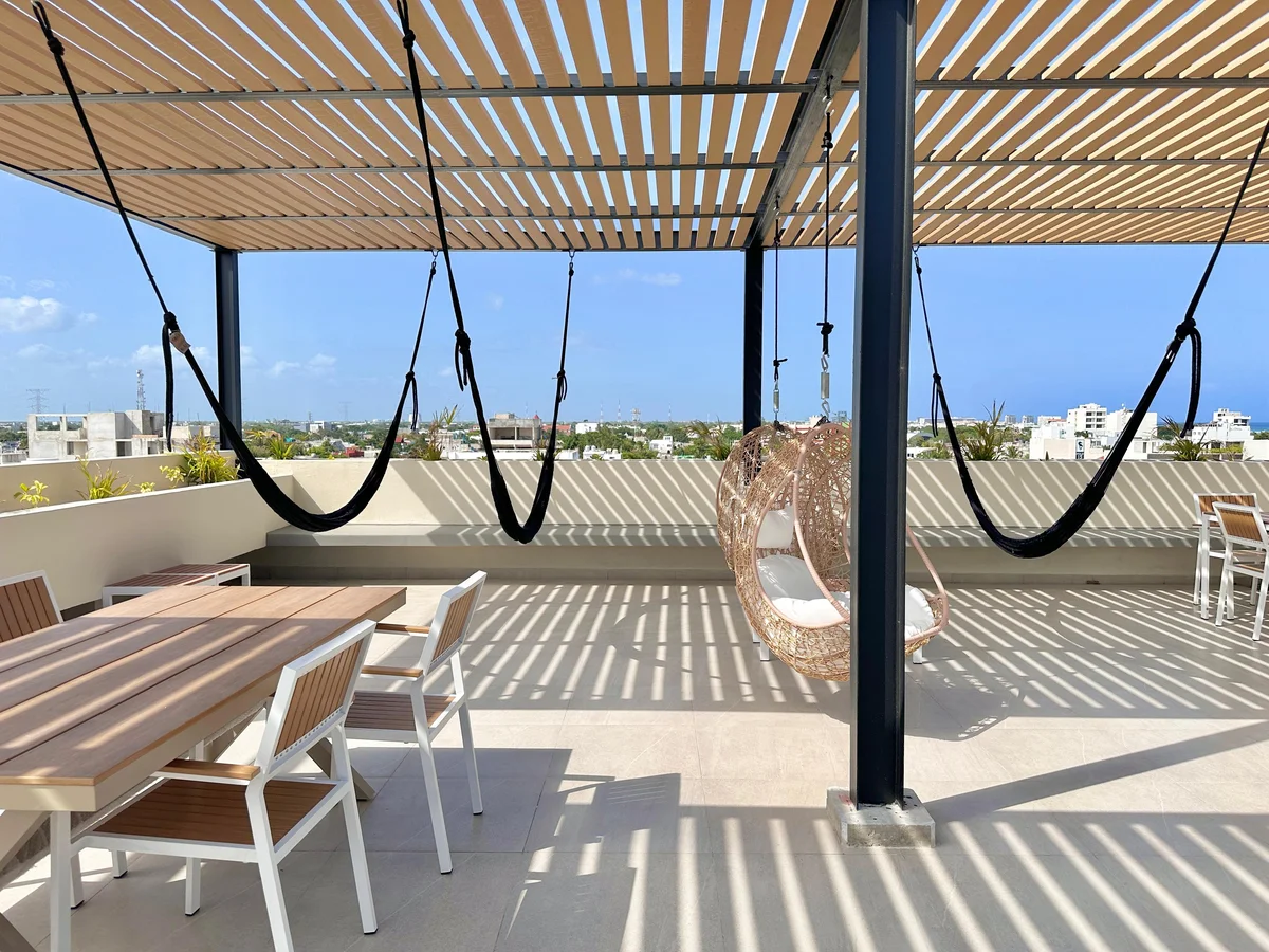 Image of Rooftop Terrace at Levitat 20, featuring Rooftop Terrace, Outdoor Lounge.