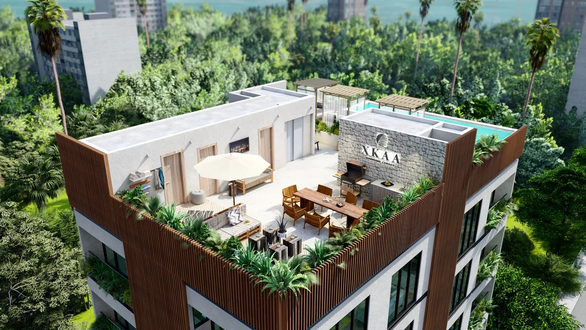 Image of Swimming Pool at Xkaa Downtown, featuring Rooftop Terrace, Luxury Condos.