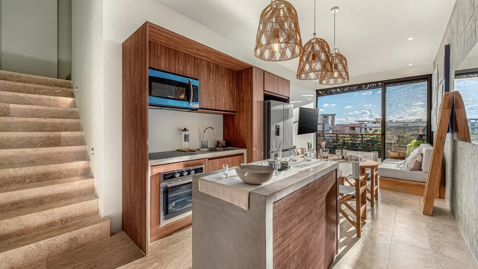 View of Modern Kitchen at BeUTiful, showcasing Open Concept Living, Kitchen Island.