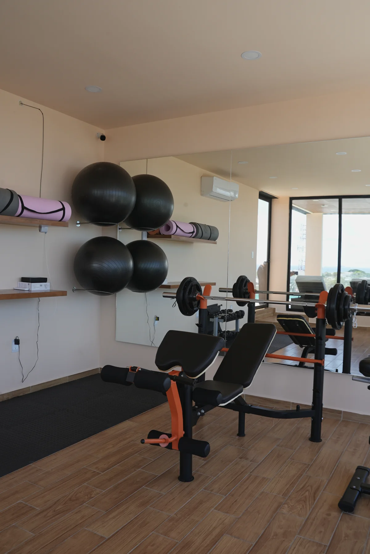 Image of Gym at Akasha, featuring Fitness Center, Home Gym.