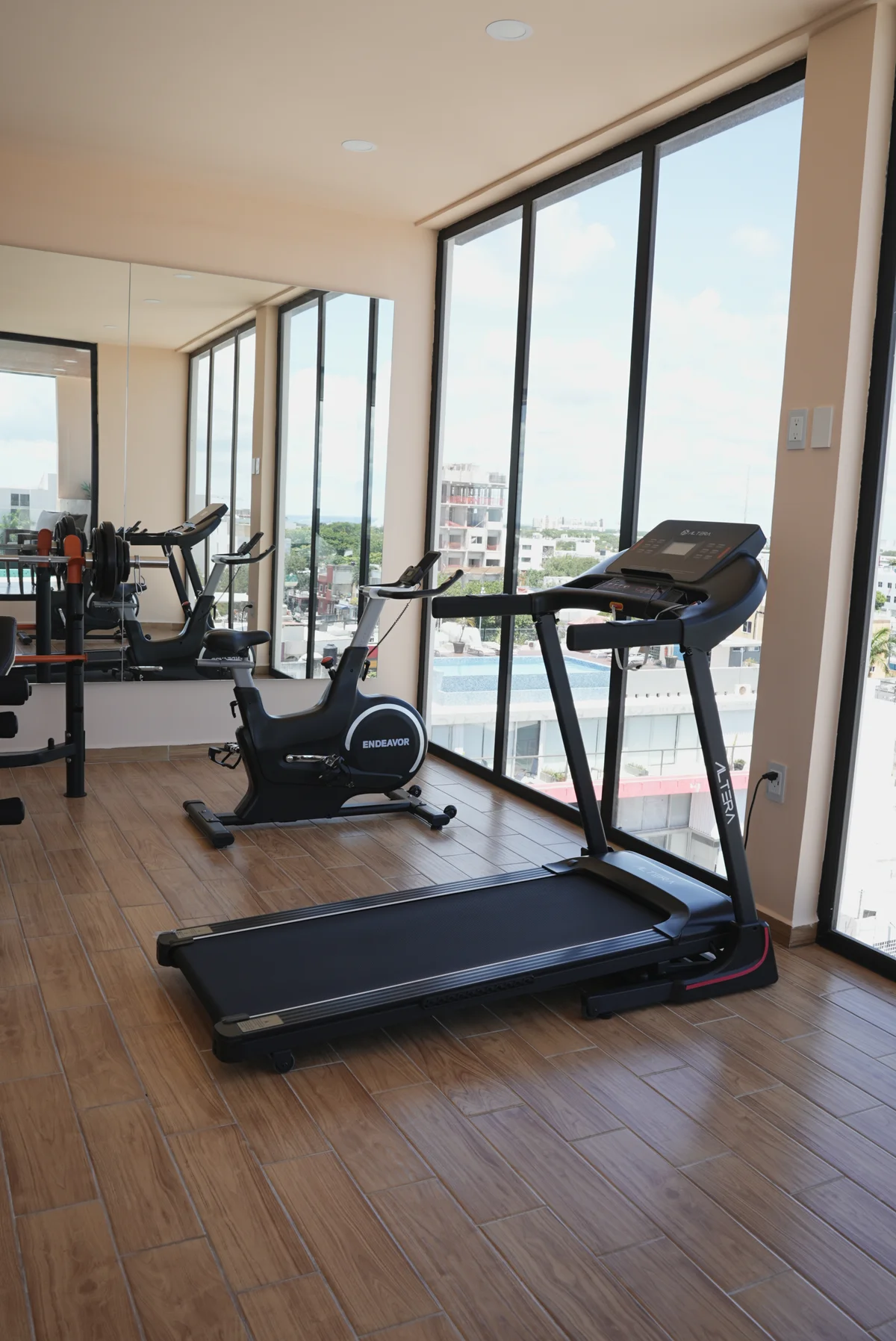 Image of Gym at Akasha, featuring Fitness Center, Building Gym.