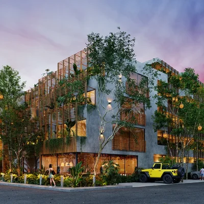 Image of Garden at Endemico Kukulcan, featuring Modern Architecture, Building Exterior.