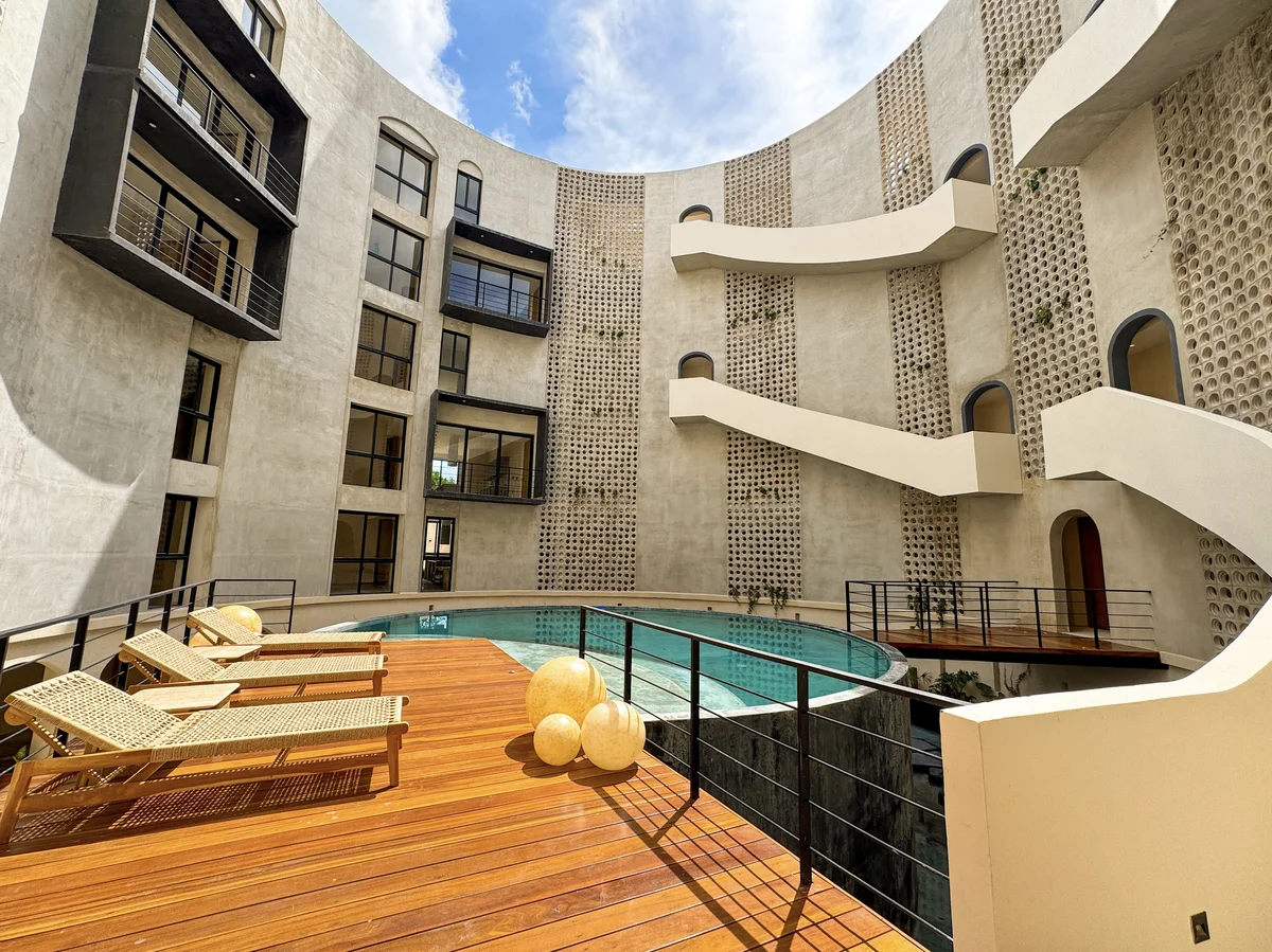 Image of Swimming Pool at Oniric, featuring Modern Architecture, Courtyard Pool.