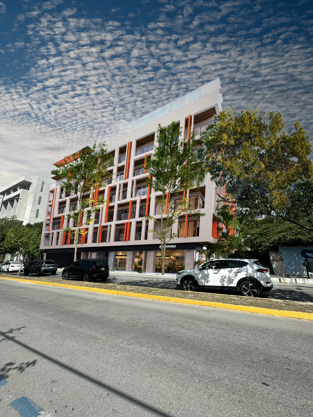 Image of Parking at Solar Midtown, featuring Building Exterior, Modern Architecture.