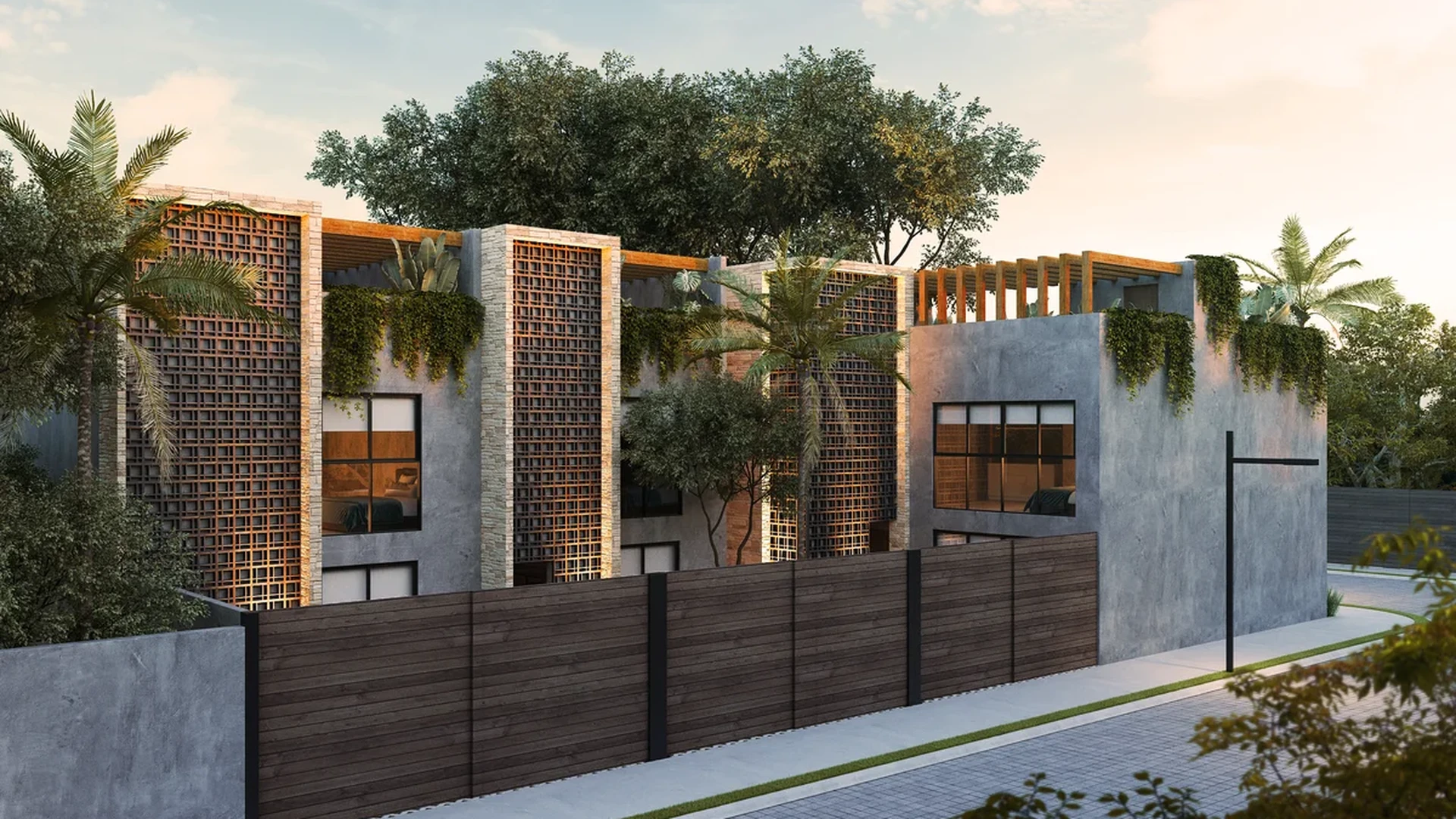 Image of Rooftop Terrace at Tamarindos, featuring Modern Architecture, Exterior Facade.