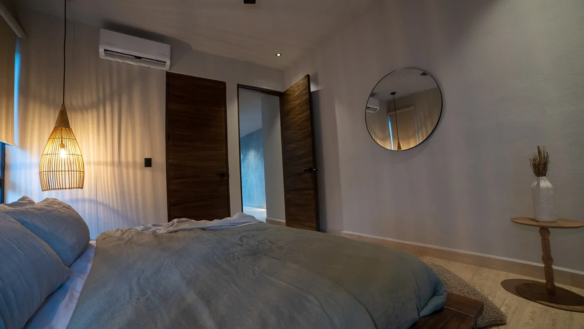 View of Bedroom at Attha Holistika, showcasing Modern Interior, Minimalist Design.