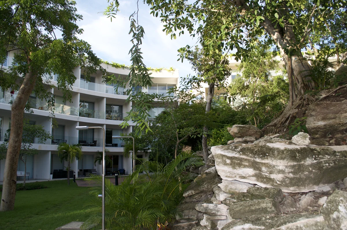 Image of Garden at The Leaf, featuring Lush Gardens, Modern Architecture.