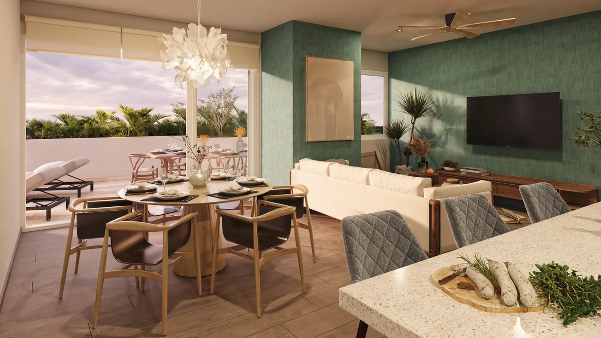 Image of Garden at The Leaf, featuring Open Concept Living, Dining Room.