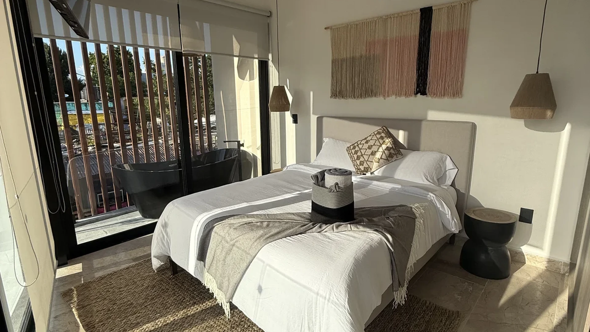 Image of Jacuzzi at iX, featuring Modern Bedroom, Marble Flooring.